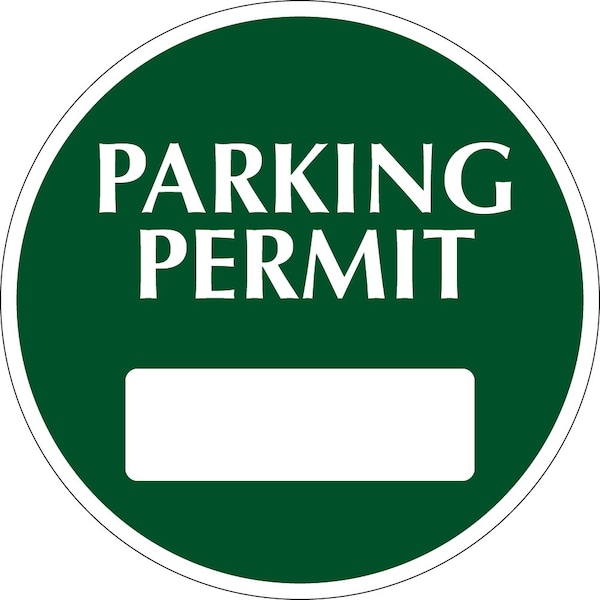 Lustre-Cal Repositionable Parking Permit Green 3in x 3in Circle 1 Blank No Pad, 50PK 253743Py1GDi0000 - main